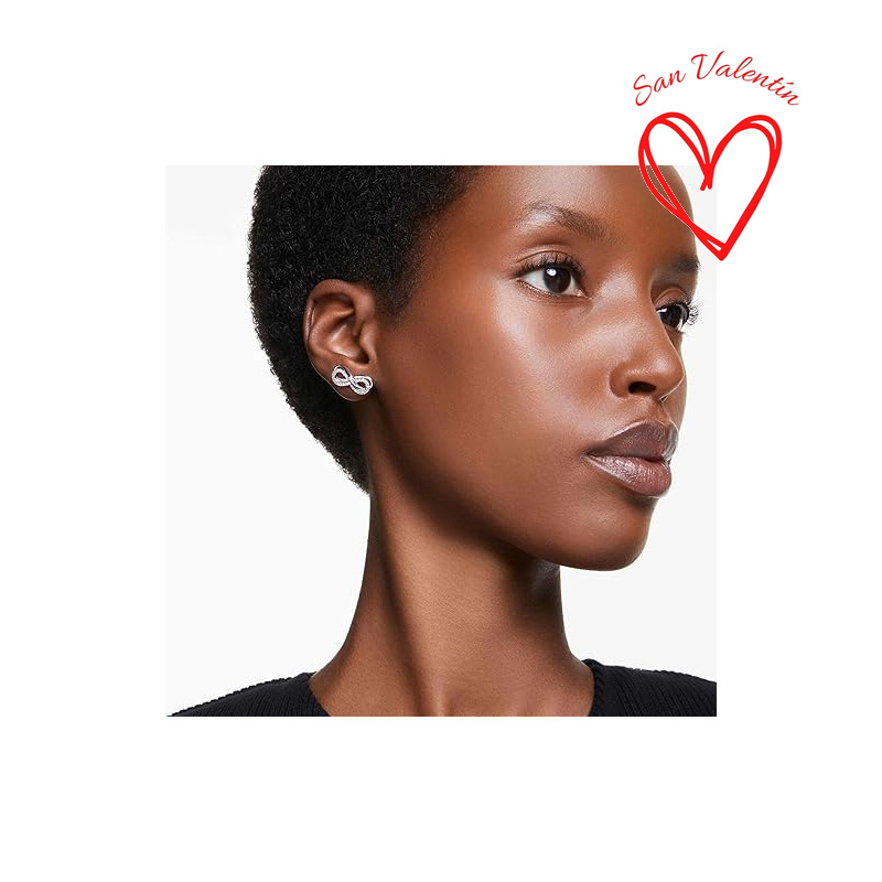 Aretes De Botón Hyperbola Símbolo Del Infinito Blancos - Image 3