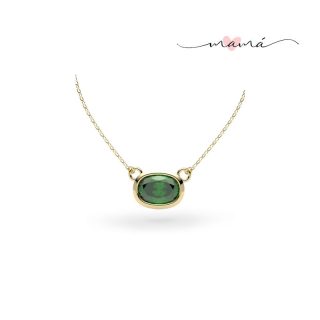 Collar Con Dije Ovalado de Oro 14 K