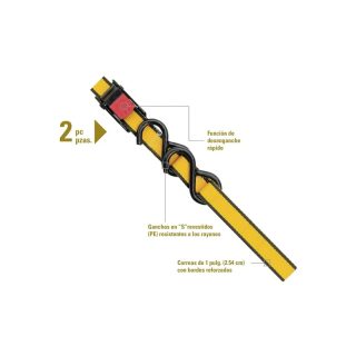 Juego de Correas de Amarre para Servicio Pesado Cat 4 pzas
