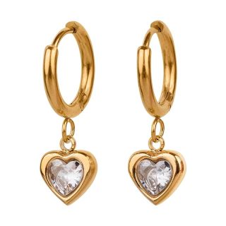 Arracadas de Acero Inoxidable y Zirconia Cúbica