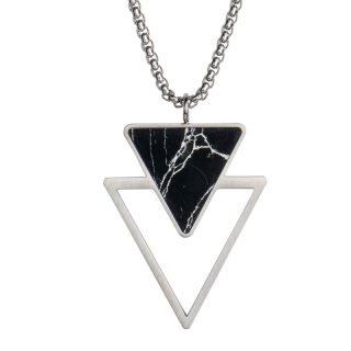 Collar Hombre con Mármol Negro