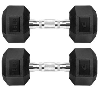Par de Mancuernas Hexagonal de 15 Lbs