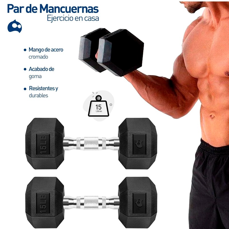 Par de Mancuernas Hexagonal de 25 Lbs - Image 2