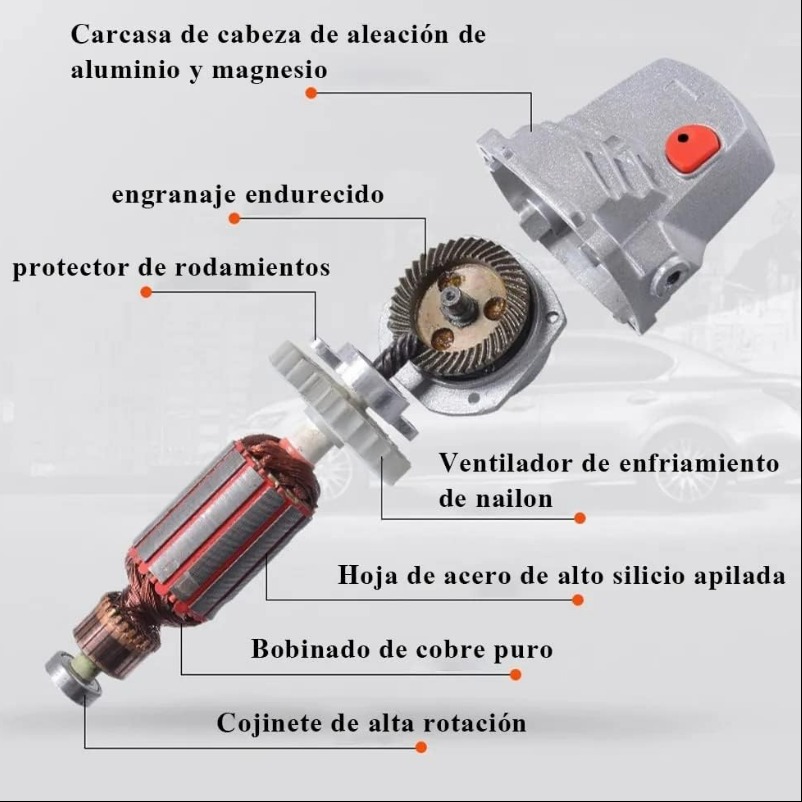 Pulidor con Mango Extraíble 1500W 18 piezas - Image 2