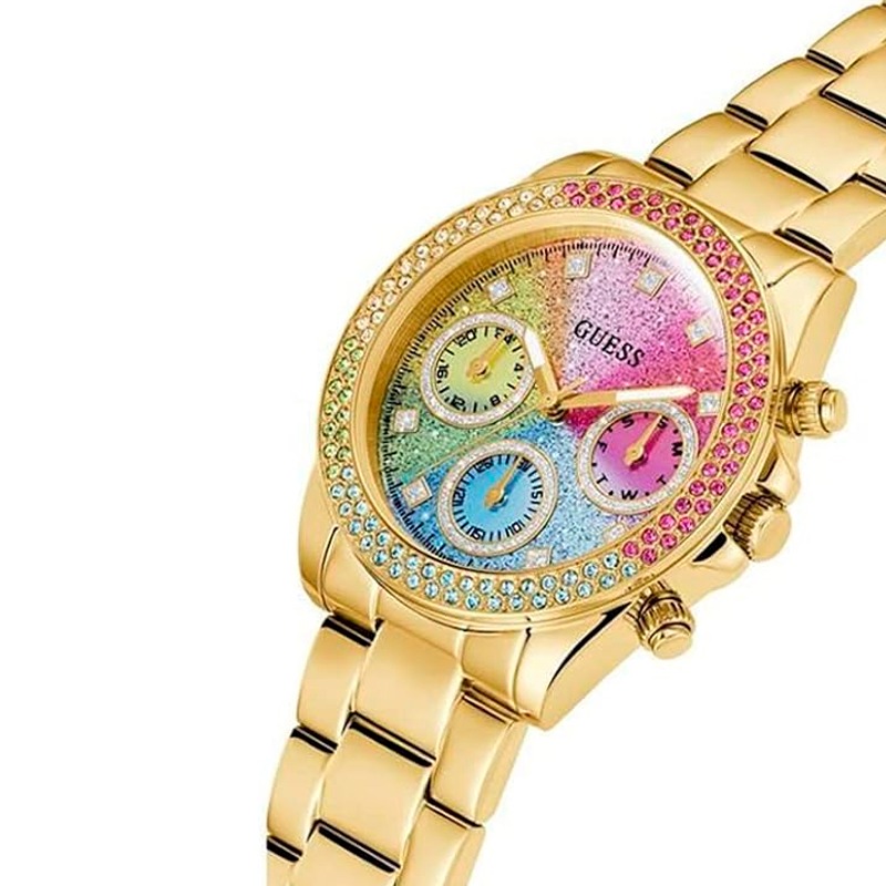 Reloj GUESS Multifunción Dorado y Arcoíris - Image 2