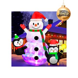 Inflable Navidad Muñeco de Nieve y Pinguinos