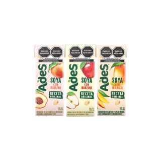 Bebida De Soya Ades Con Jugo De Frutas 36 Pzas De 200Ml Varios Sabores