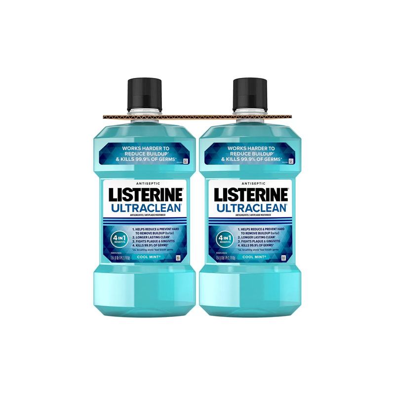Listerine Enjuague Bucal Ultraclean 2 Pzas De 1.5 L