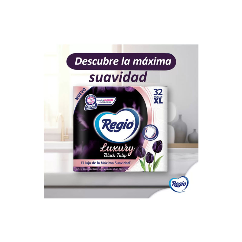 Regio Luxury Black Tulip Papel Higiénico 32 Rollos - Image 2