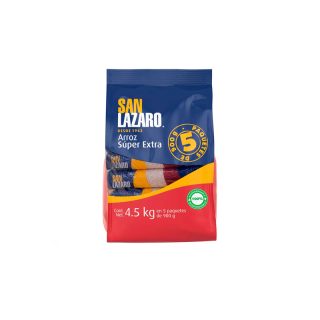 San Lazaro Arroz Super Extra 5 Pzas De 900 G