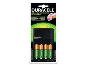 Kit Duracell con Cargador y 4 Baterías recargables AA