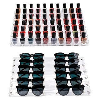 Organizador de esmalte de uñas transparente, 6 capas, soporte de acrílico para anteojos
