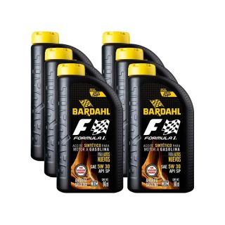 Aceite Sintético para Motor Bardahl Formula 1 SAE 5W 30 API SP 6 pzas de 946 ml