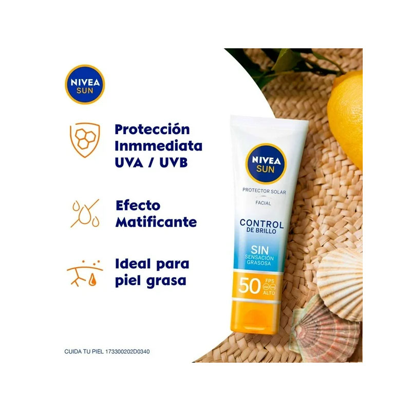 Protector Solar Facial Nivea Sun Control de Brillo Efecto Mate FPS50 2 pzas de 50 ml - Image 2