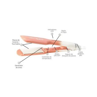 Plancha Alaciadora de Cabello Timco Majesty Peach Tourmaline