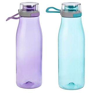 Botella de Agua con Tapa de Acción 24 Onzas Paquete de 2 Azul y Morado