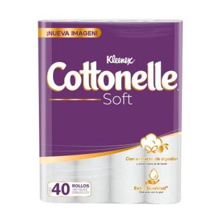 Papel Higiénico Kleenex Cottonelle Soft Care con 40 Rollos