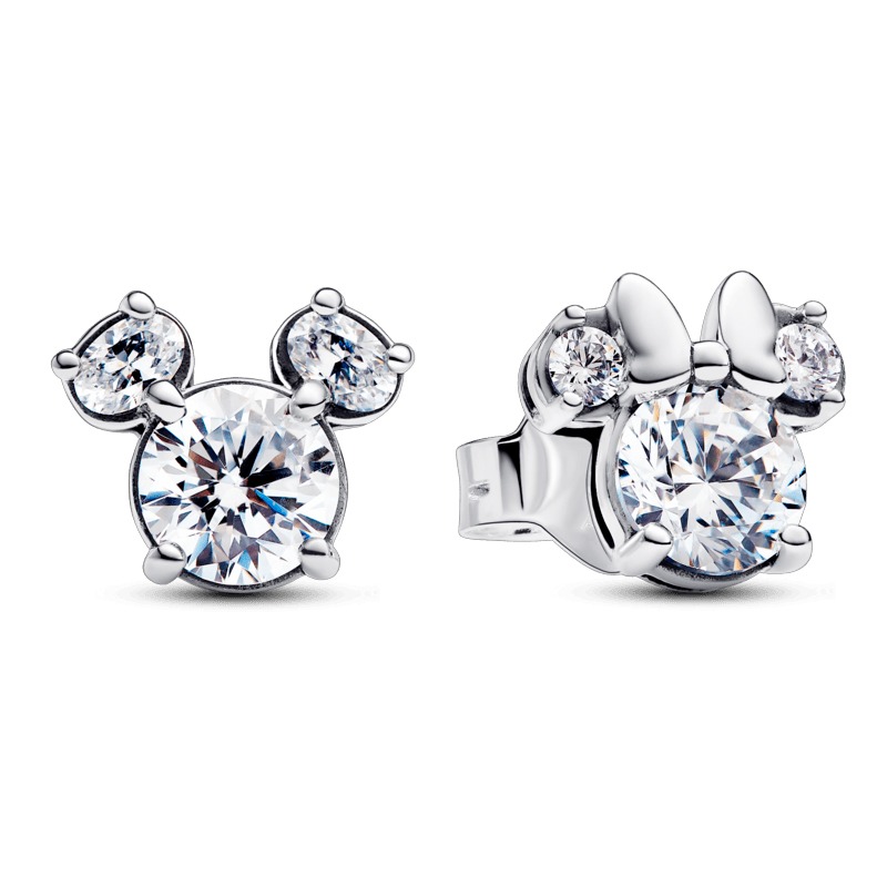 Aretes de Botón Mickey y Minnie Mouse Brillantes de Disney