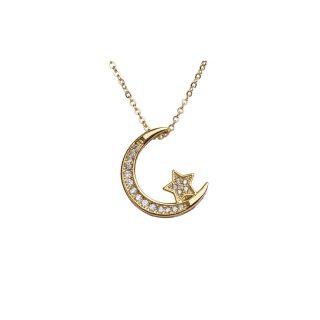 Collar Luna Mujer y Estrella Brillante