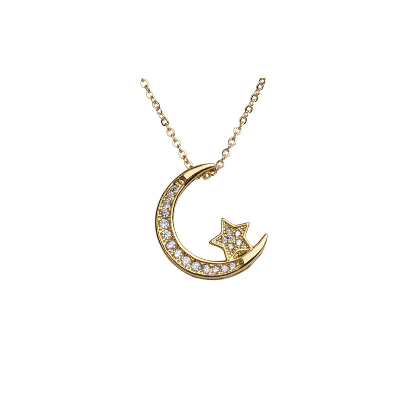 Collar Luna Mujer y Estrella Brillante