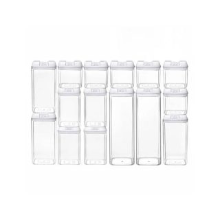 Set de Contenedores de Alimentos AG Box Fliplock Blanco con 15 pzas