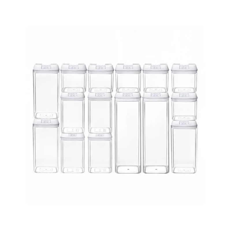 Set de Contenedores de Alimentos AG Box Fliplock Blanco con 15 pzas