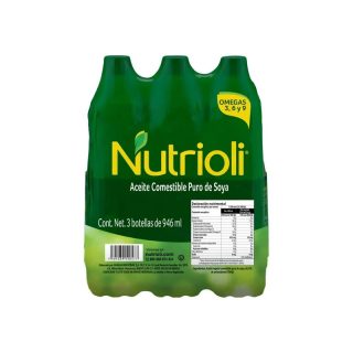 Aceite de Soya Nutrioli 3 pzas de 946 ml