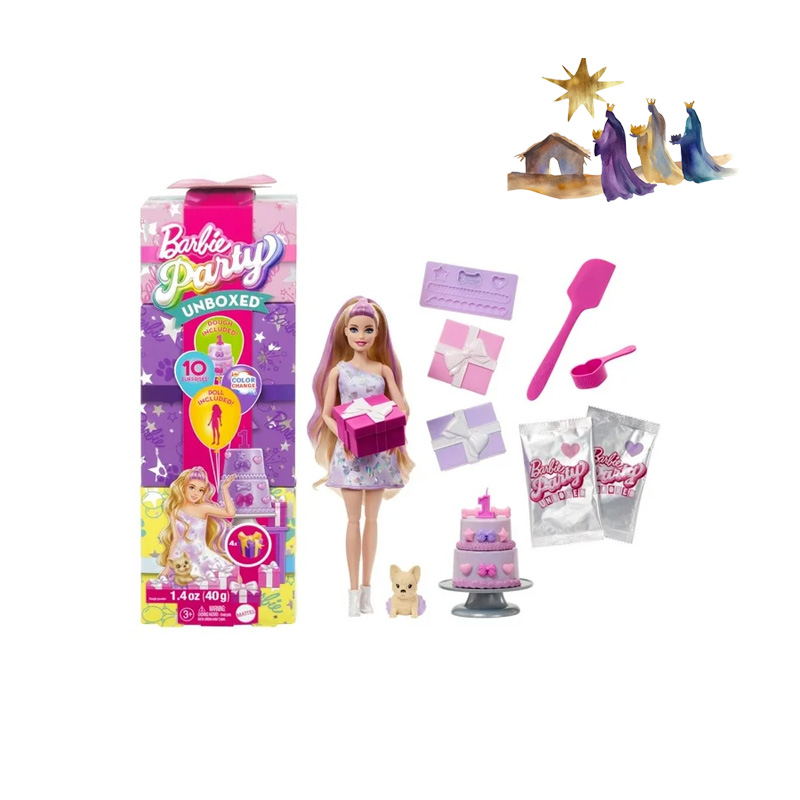 MUÑECA DE JUGUETE Mattel Barbie Party Unboxed Muñeca Fiesta de Mascotas Sorpresa - Image 2