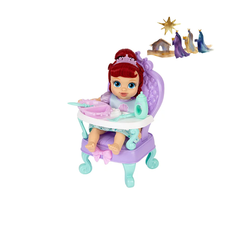 Disney Princesas Bebé con Silla Alta y Accesorios, Ariel