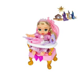 Disney Princesas Bebé con Silla Alta y Accesorios, Rapunzel
