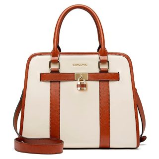 Bolsos de piel para mujer con asa superior de dos tonos