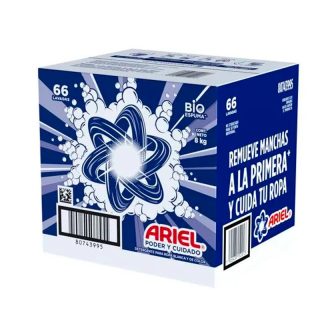Detergente en Polvo Ariel Poder y Cuidado Ropa Blanca y Color 8 KG
