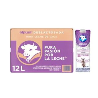 Leche Deslactosada Alpura 12 pzas de 1 l