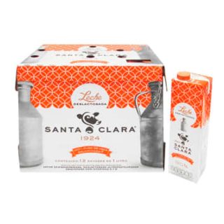 Leche Deslactosada Santa Clara 12 pzas de 1 l