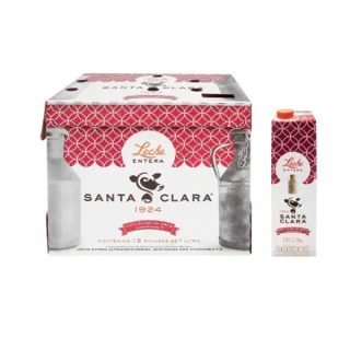 Leche Entera Santa Clara 12 pzas de 1 l