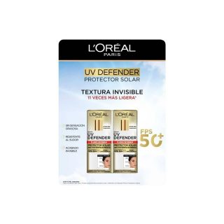 Protector Solar Diario LOréal UV Defender Fluido Invisible Anti Fotoenvejecimiento 2 Pack 40 g