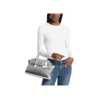 Bolso satchel mediano Carmen metalizado