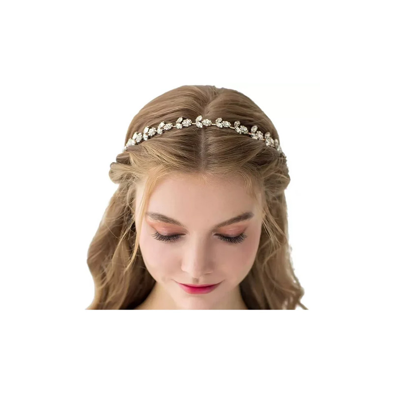 Diadema De Cristal Para Novia Con Diamantes De Imitación Plateado - Image 2