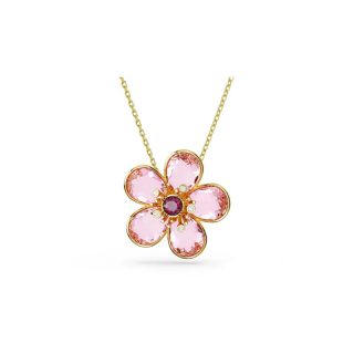 COLLAR COLGANTE SWAROVSKI FLORERE FLOR ROSA ORO CRISTALES
