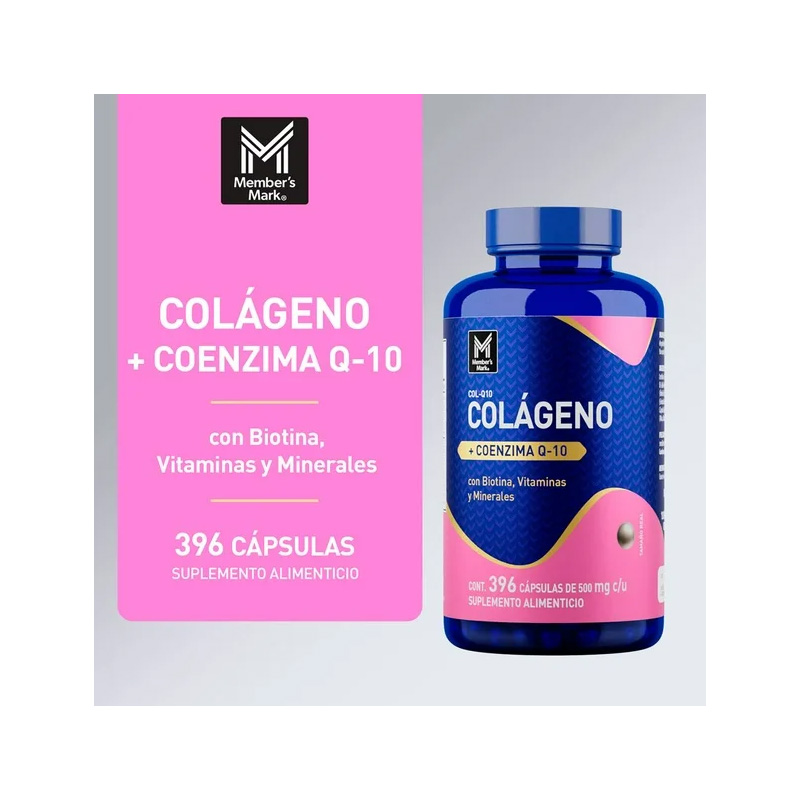 Suplemento Alimenticio Members Mark Colágeno + Coenzima Q-10 396 Cápsulas de 500 mg c/u - Image 3