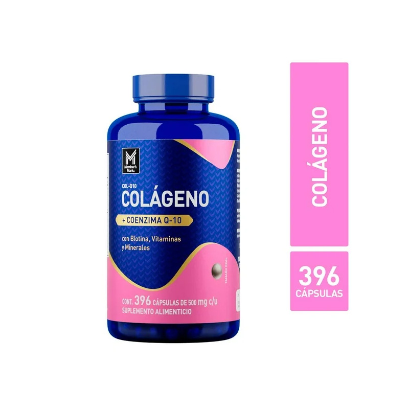 Suplemento Alimenticio Members Mark Colágeno + Coenzima Q-10 396 Cápsulas de 500 mg c/u - Image 4