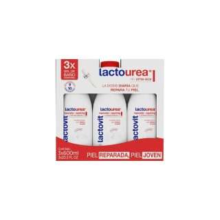Jabón Líquido Corporal Lactovit Lactourea 3 pzas de 600 ml