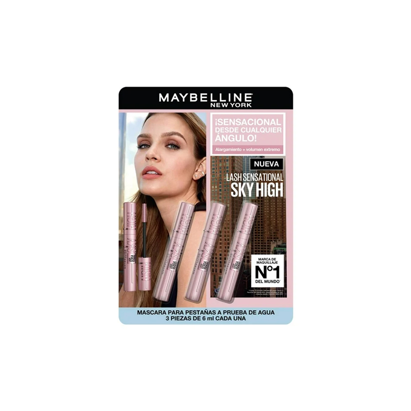 Máscara de Pestañas Maybelline Sky High Lash Sensational con 3 pzas de 6 ml