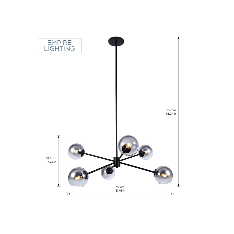 Empire Lighting, Lámpara colgante de 6 Luces Culver - Image 2