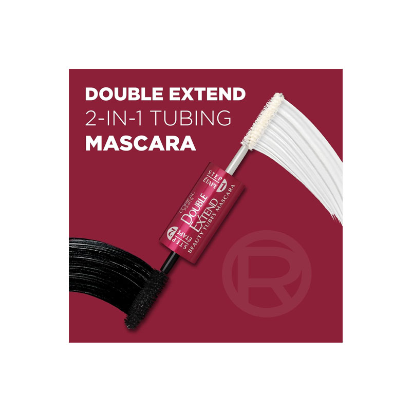 Mascara Double Extend Beauty Tubes Lengthening 2 Step Black 17 Oz - Image 3