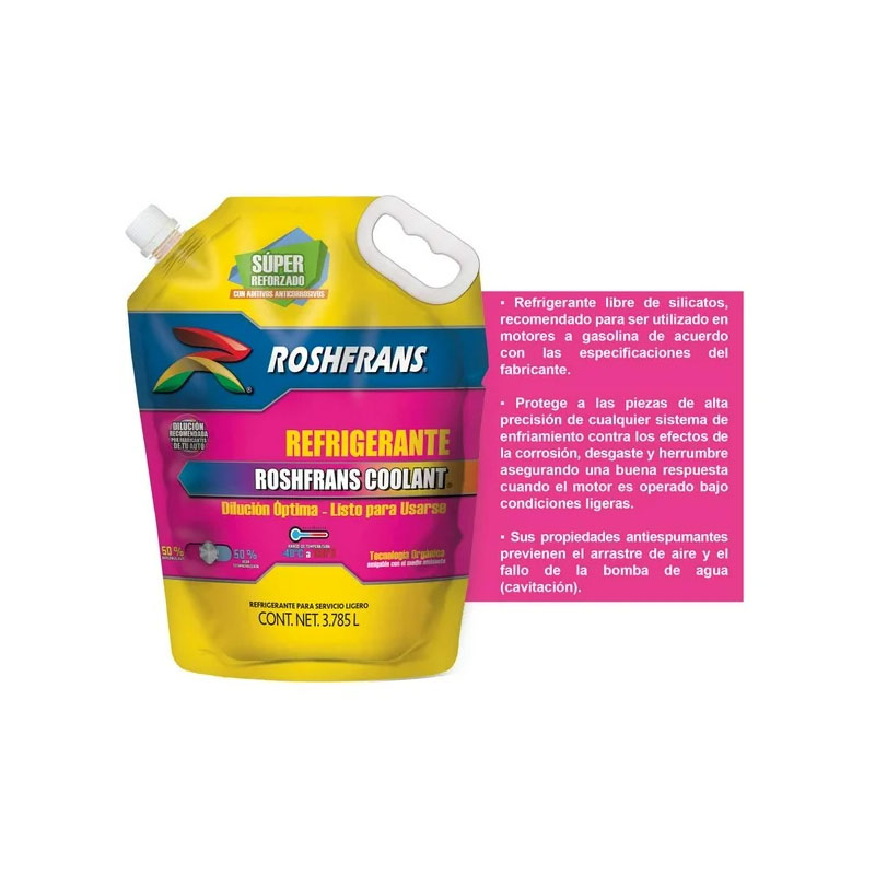 Refrigerante para Servicio Ligero Roshfrans Coolant 4 pzas de 3.785 l - Image 2