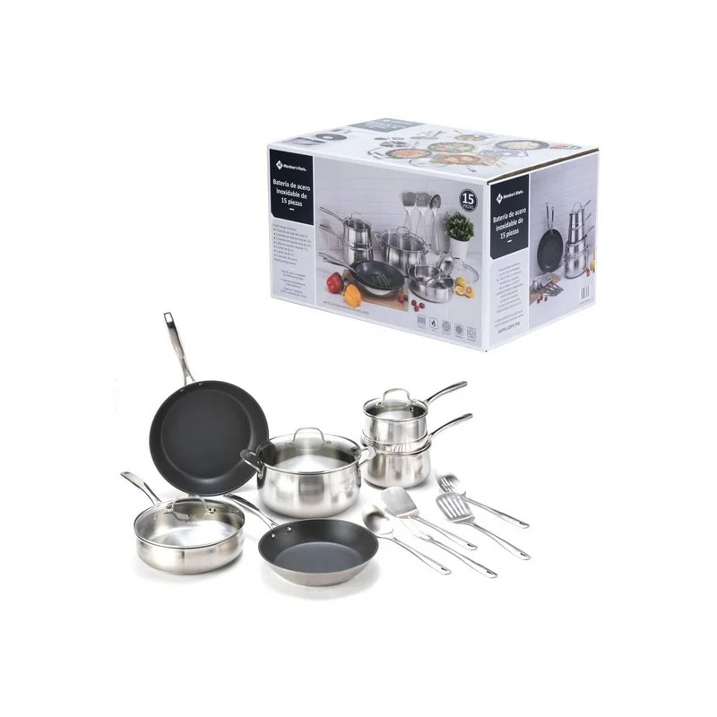 Batería de Acero Inoxidable con 15 pzas