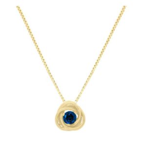 Colgante y Dije de Circular Mariza De Oro Amarillo 14 K Zafiro