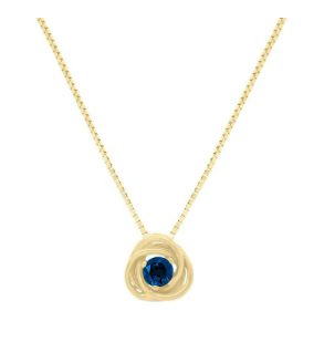 Colgante y Dije de Circular Mariza De Oro Amarillo 14 K Zafiro
