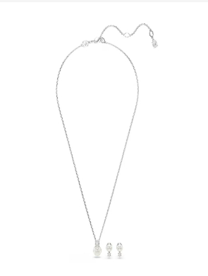 Aretes y Collar Cristal Swarovski Con Perlas